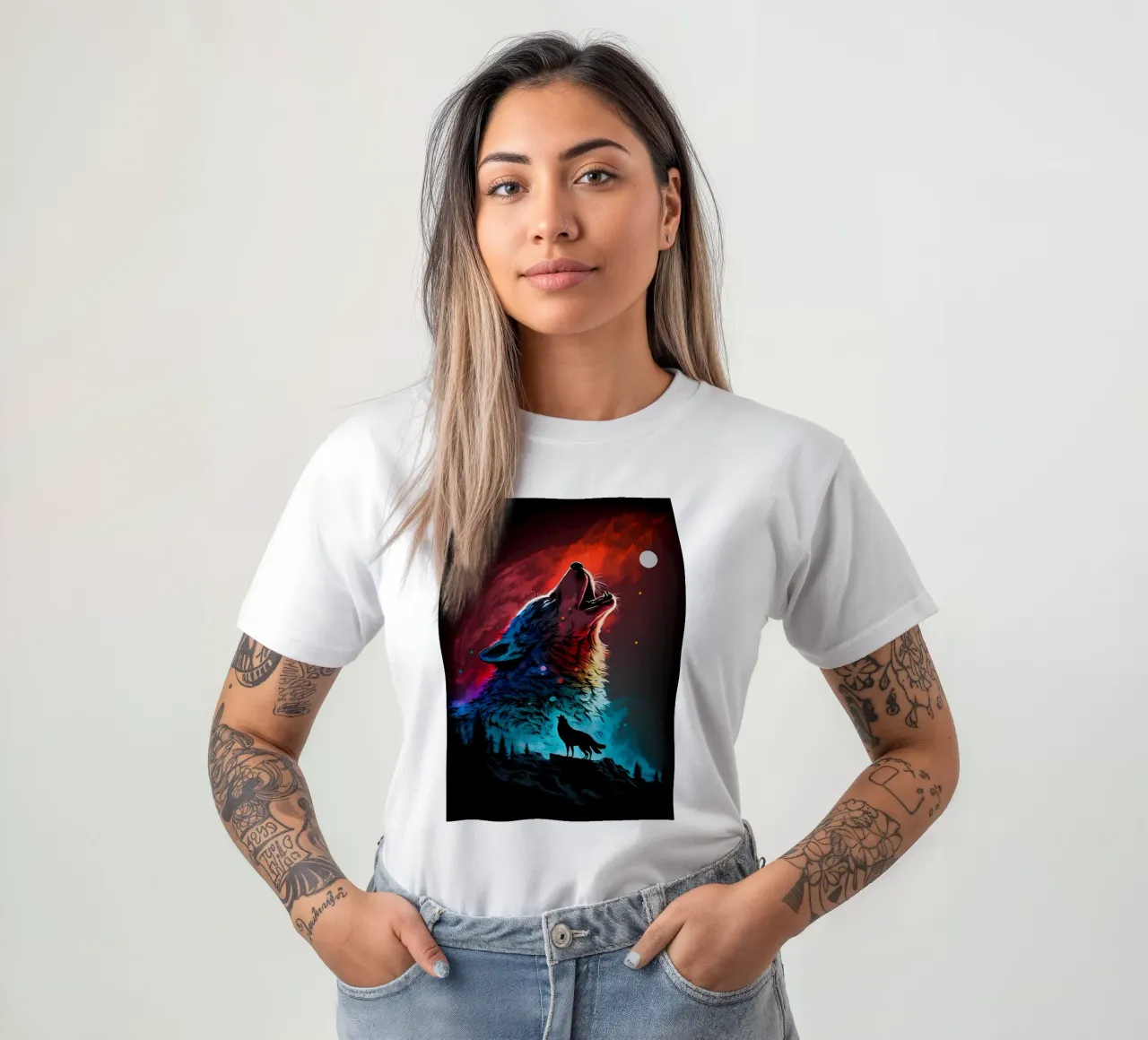 Animale lupo t-shirt da Pierre Walton