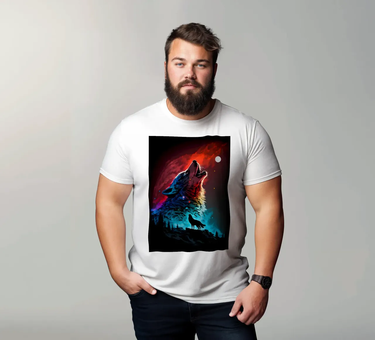 Animale lupo t-shirt da Pierre Walton