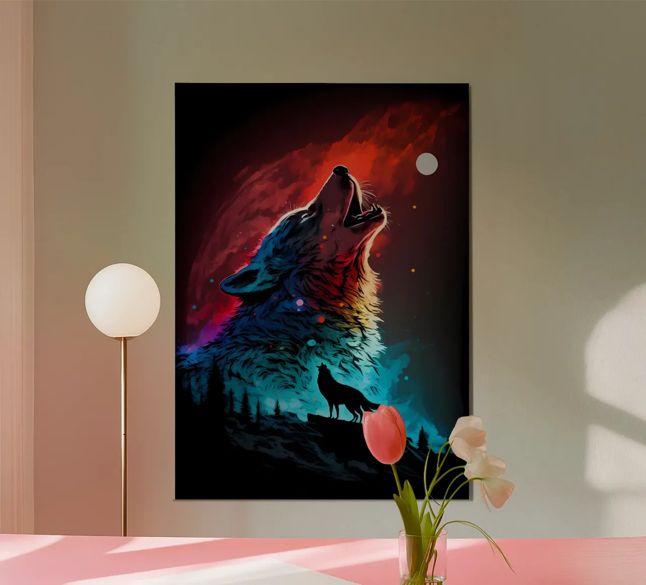 Animale lupo alluminio dibond da Pierre Walton