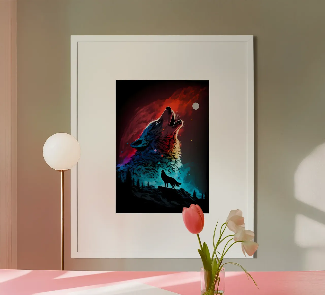 Wolf Dier poster van Pierre Walton