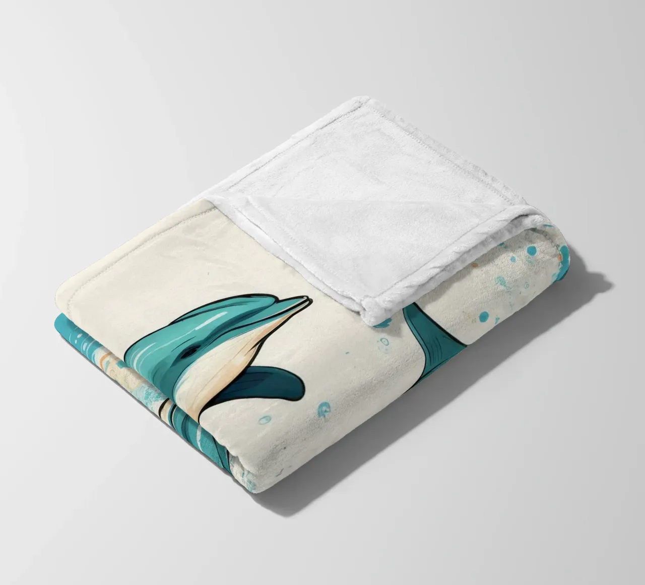 Duo di delfini retrò coperta in pile da Funny Animals