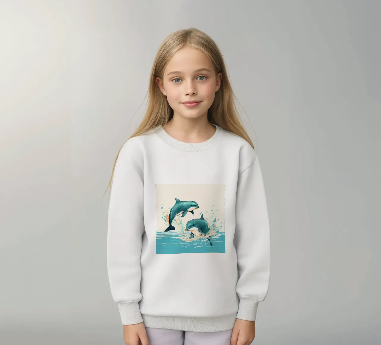 Duo di delfini retrò felpa bambino da Funny Animals