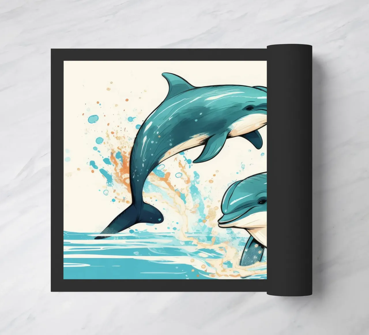 Duo di delfini retrò zerbino da Funny Animals