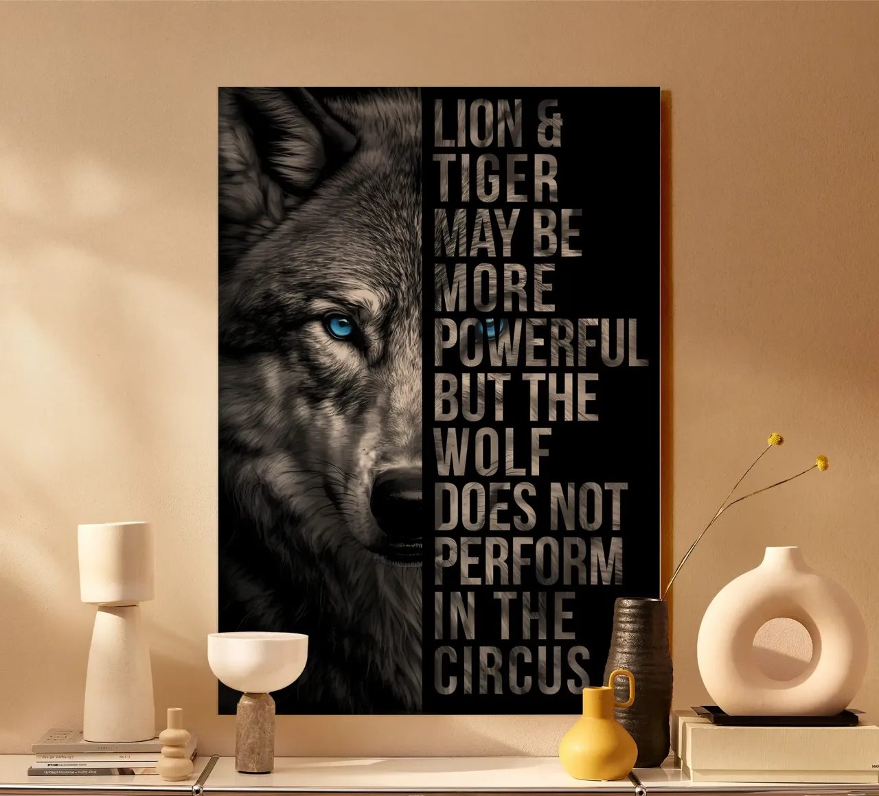 Animale lupo alluminio dibond da Pierre Walton