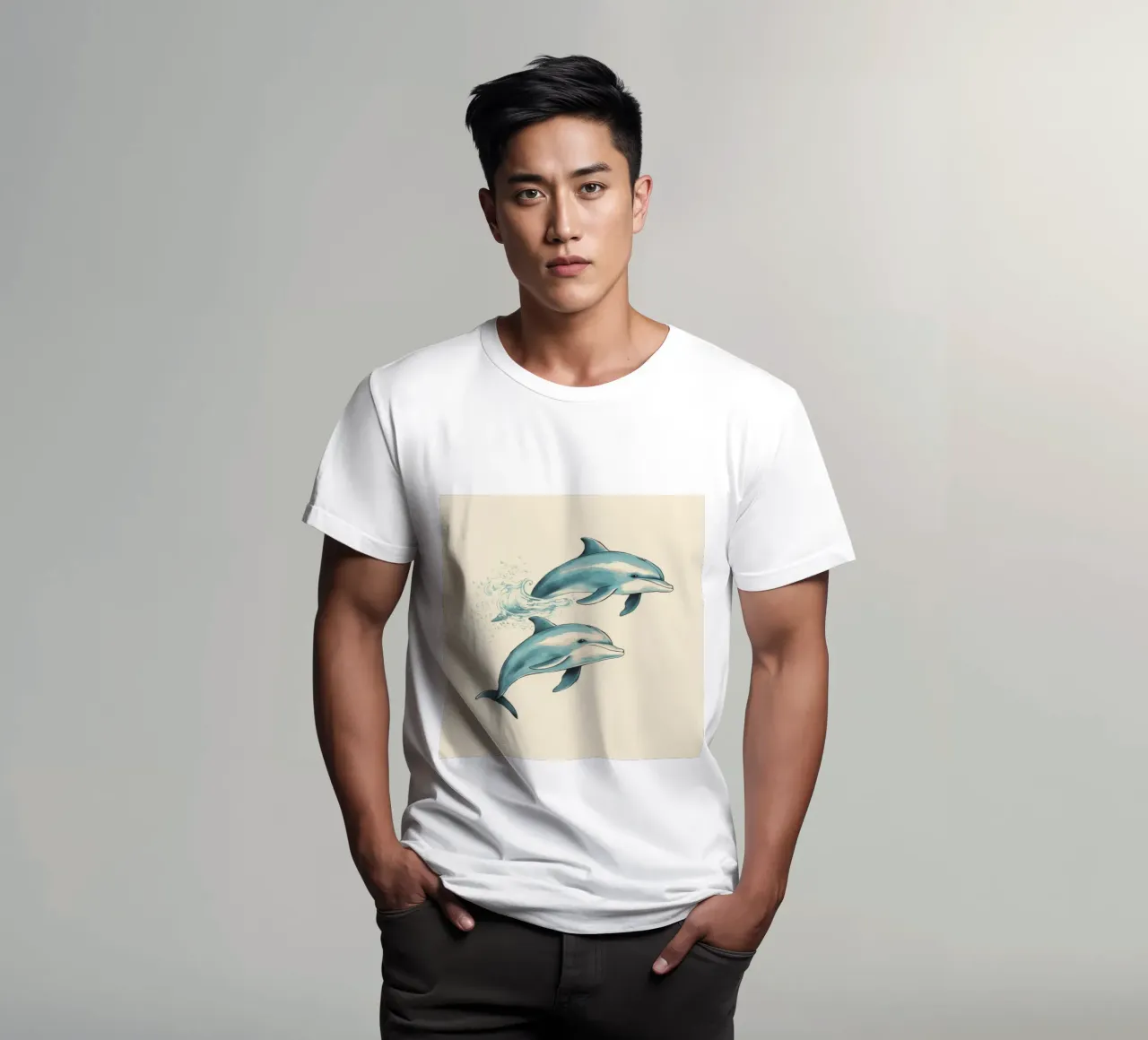 Duo di delfini retrò t-shirt da Funny Animals