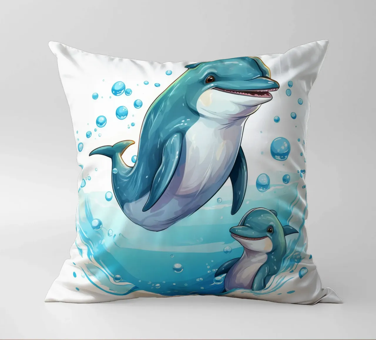 Duo di delfini retrò cuscino da Funny Animals