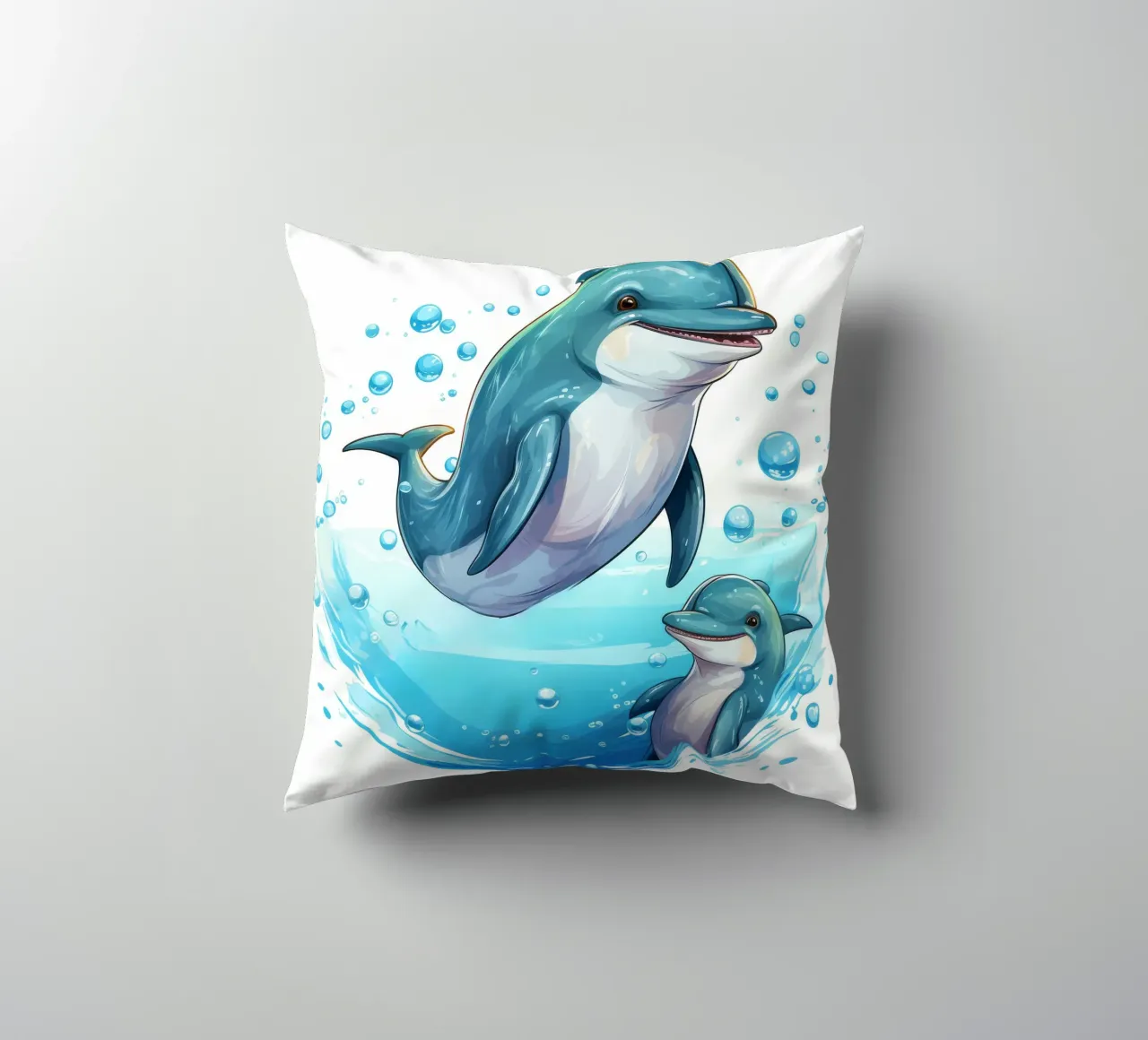 Duo di delfini retrò cuscino da Funny Animals