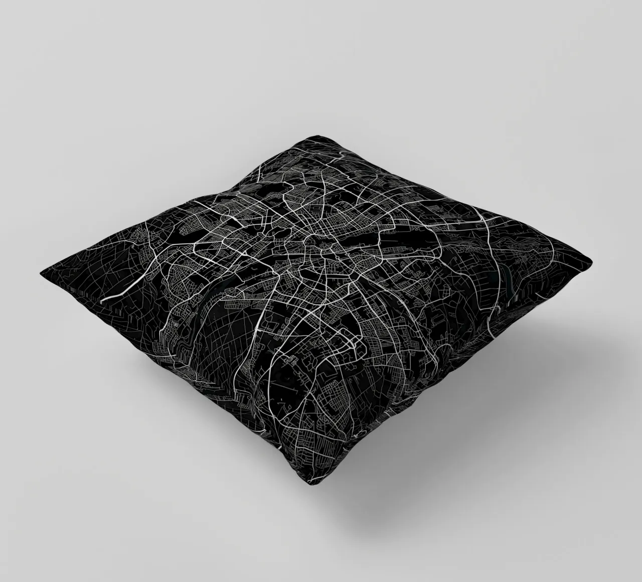 Mappa della città di Monaco di Baviera scura cuscino da Christopher Adams