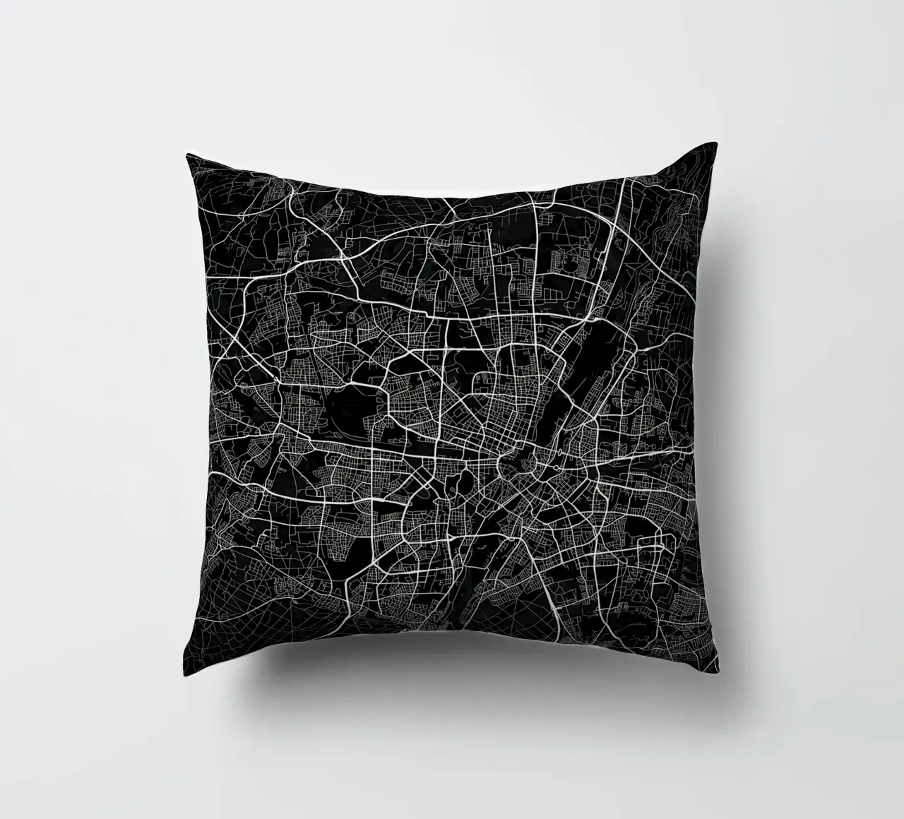 Mappa della città di Monaco di Baviera scura cuscino da Christopher Adams