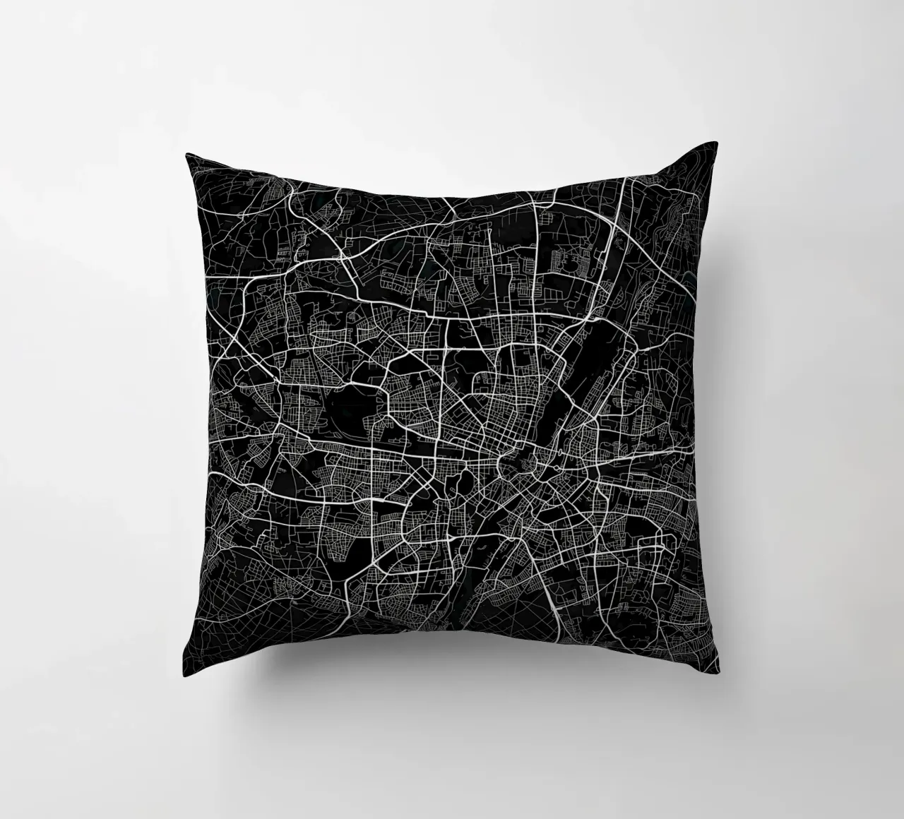 Mappa della città di Monaco di Baviera scura cuscino da Christopher Adams