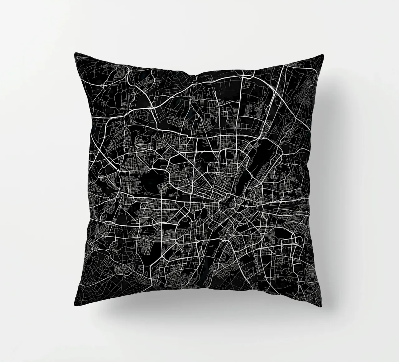 Mappa della città di Monaco di Baviera scura cuscino da Christopher Adams