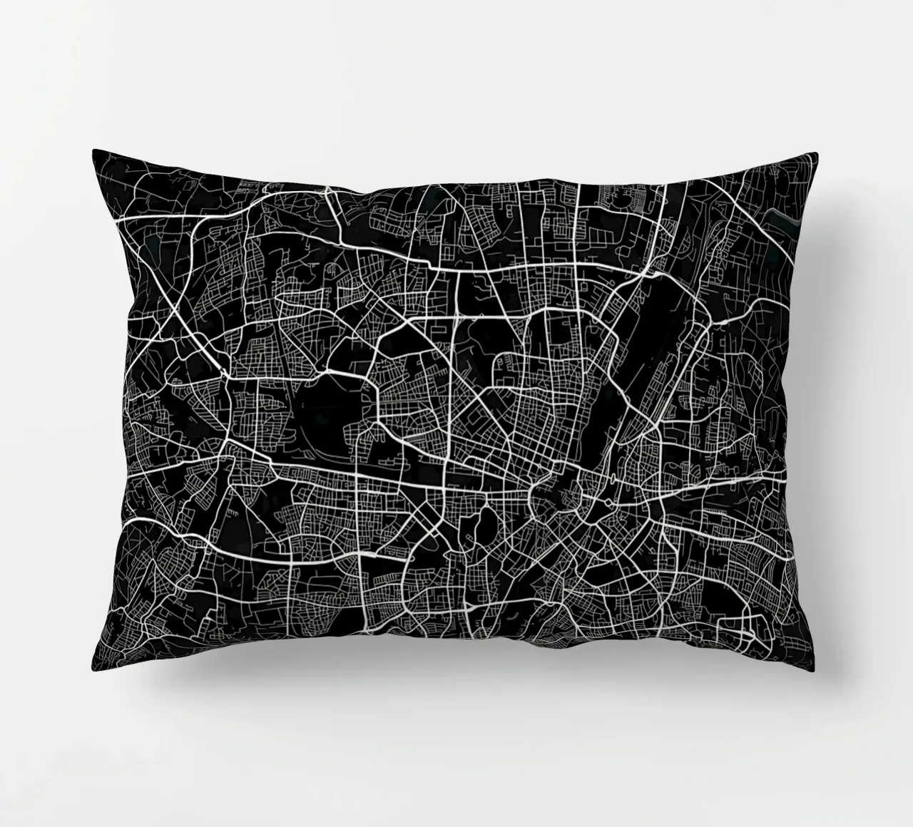 Mappa della città di Monaco di Baviera scura cuscino da Christopher Adams