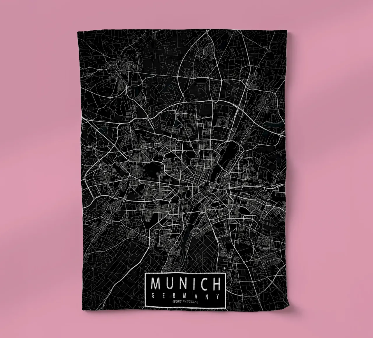 Mappa della città di Monaco di Baviera scura canovaccio da cucina da Christopher Adams
