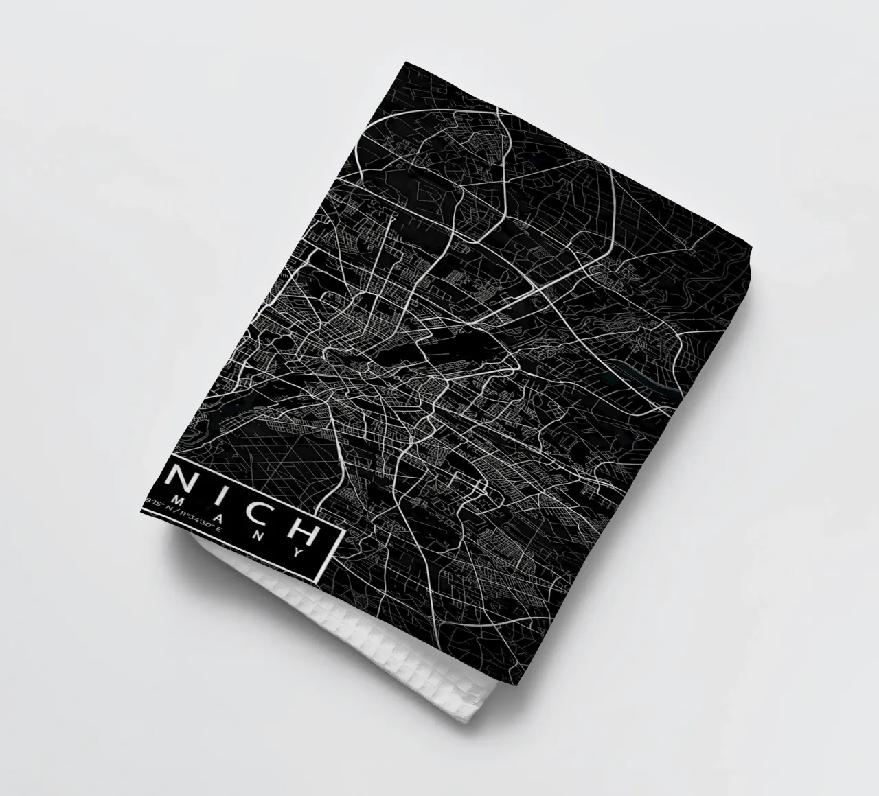 Mappa della città di Monaco di Baviera scura canovaccio da cucina da Christopher Adams