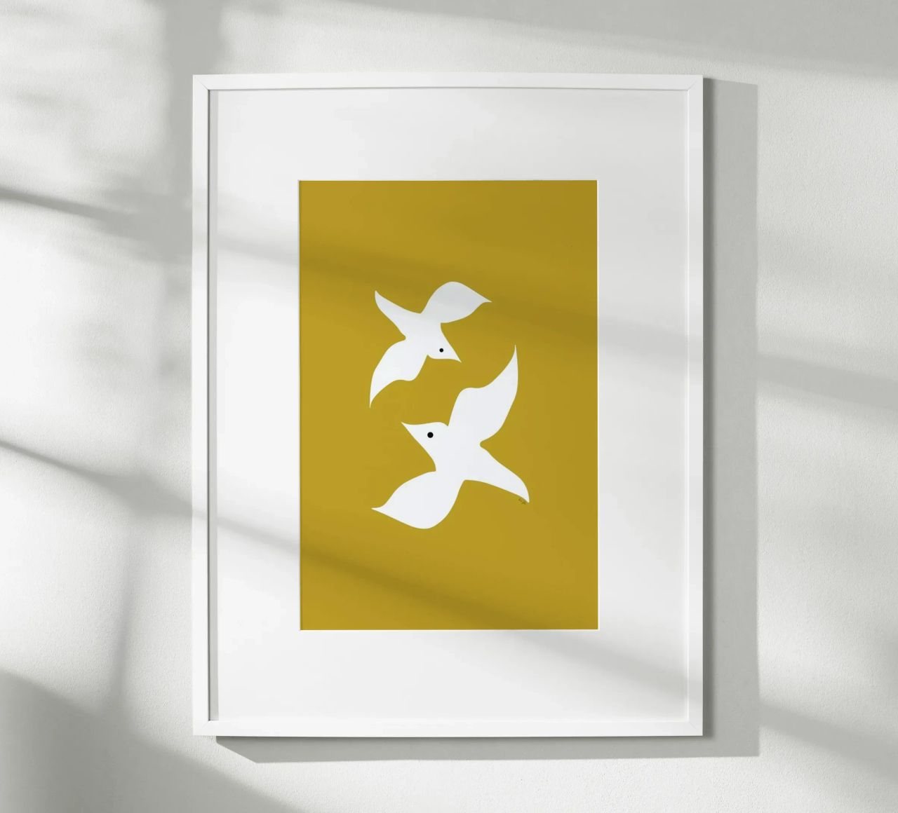 Birds in Mustard poster de Linda Gobeta