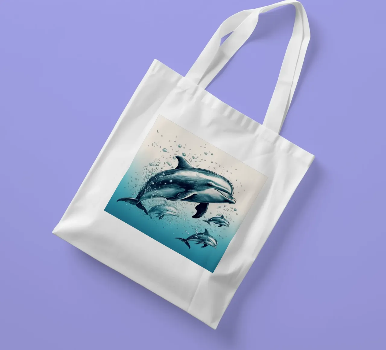 Retro-Delfin-Gang Jutebeutel von Funny Animals