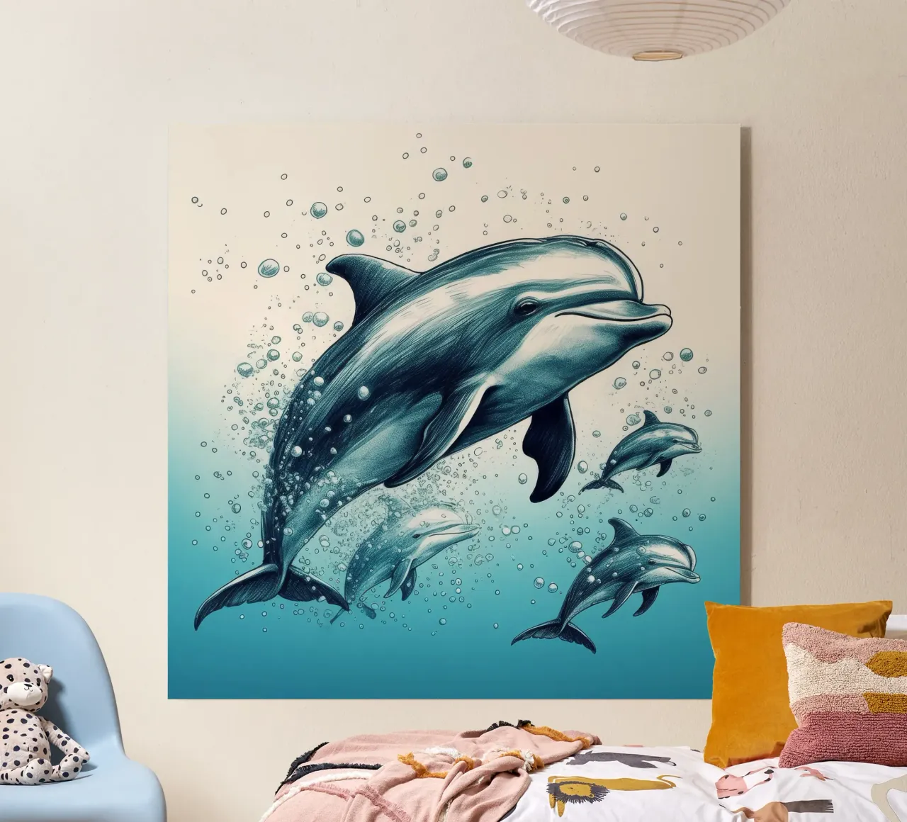 Le gang des dauphins rétro plexiglas de Funny Animals