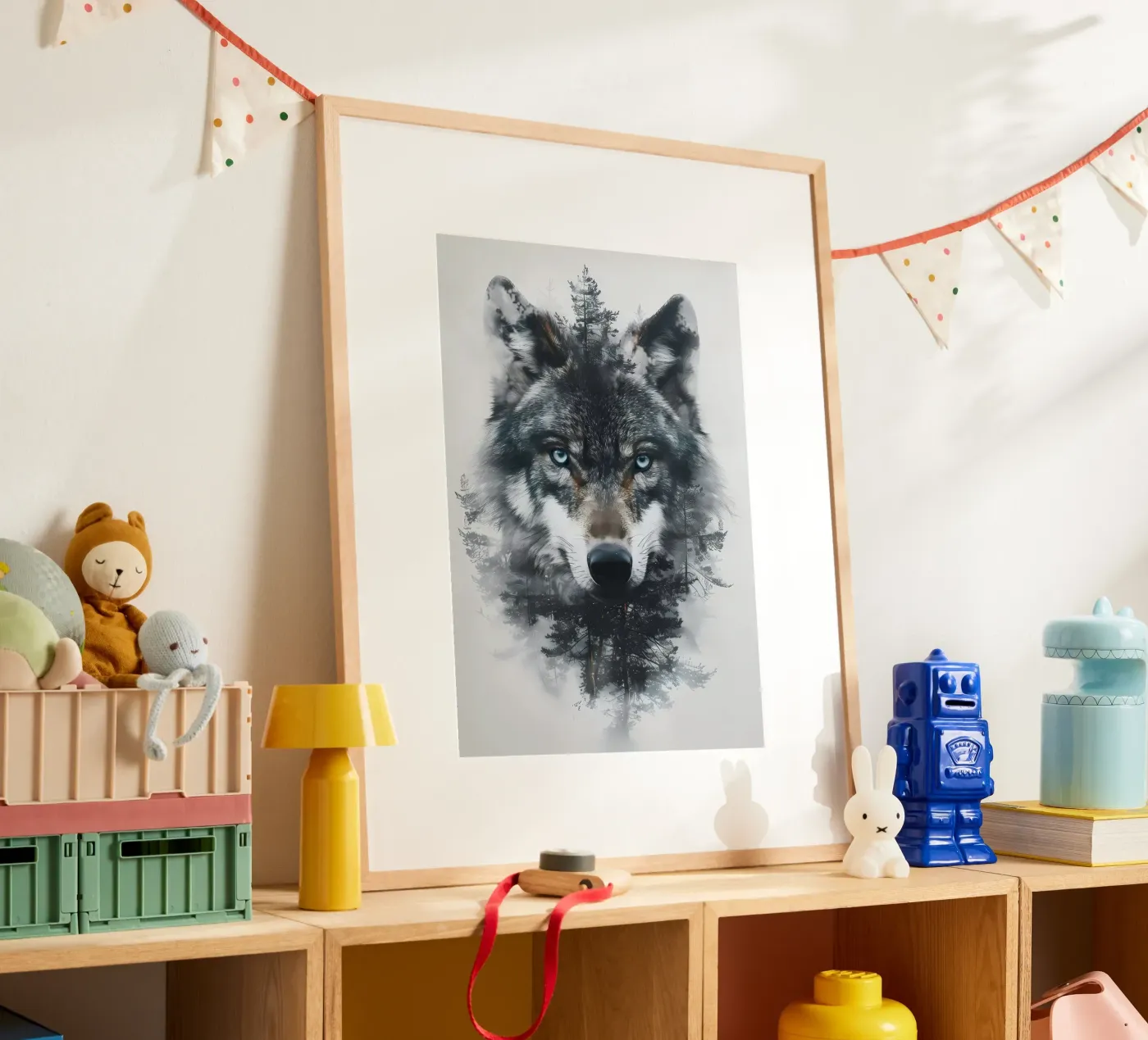 Wolf Dier poster van Pierre Walton