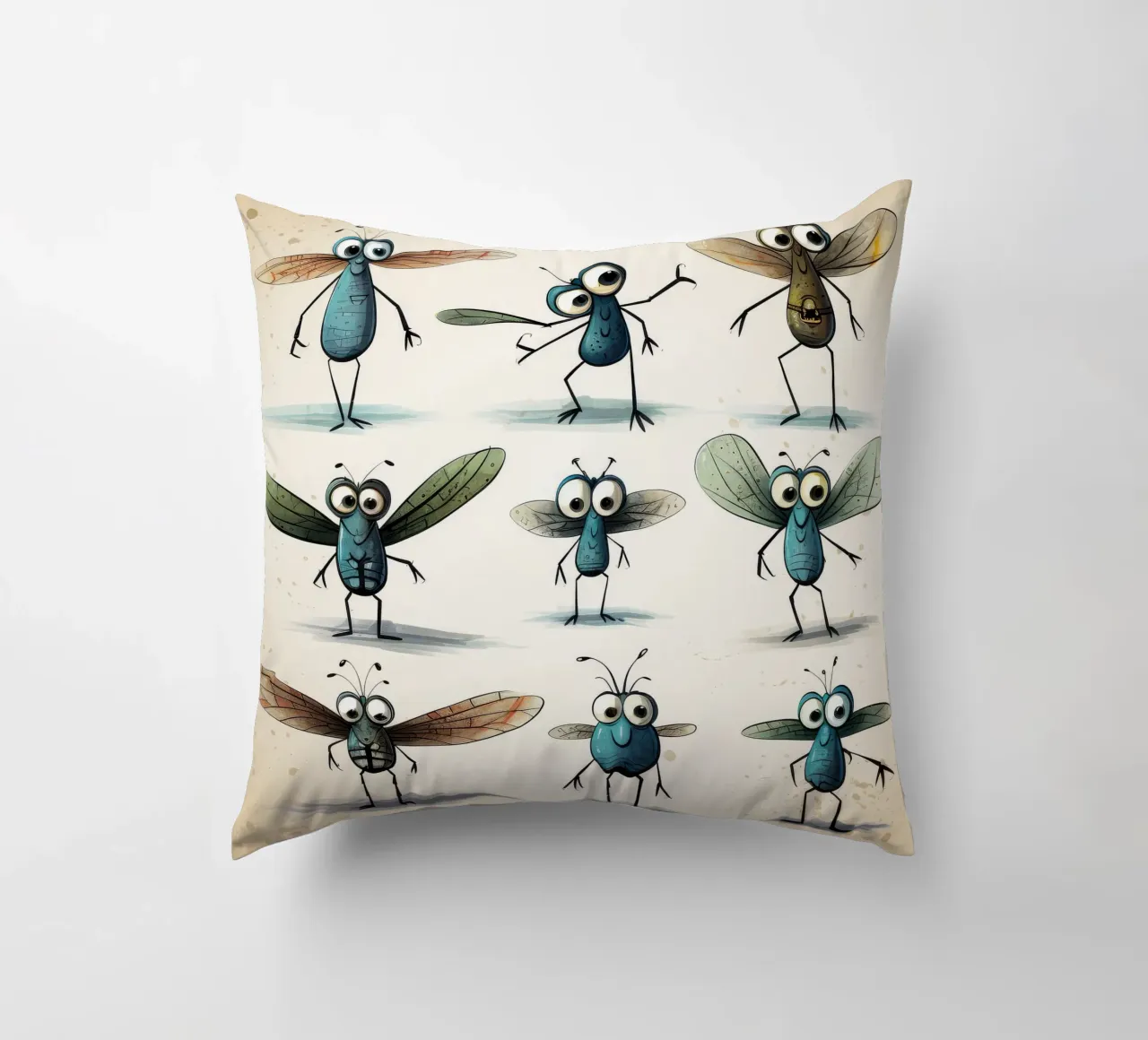 Gang di libellule retrò cuscino da Funny Animals