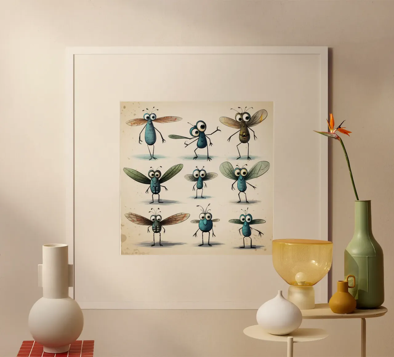 Gang di libellule retrò carta hahnemühle da Funny Animals