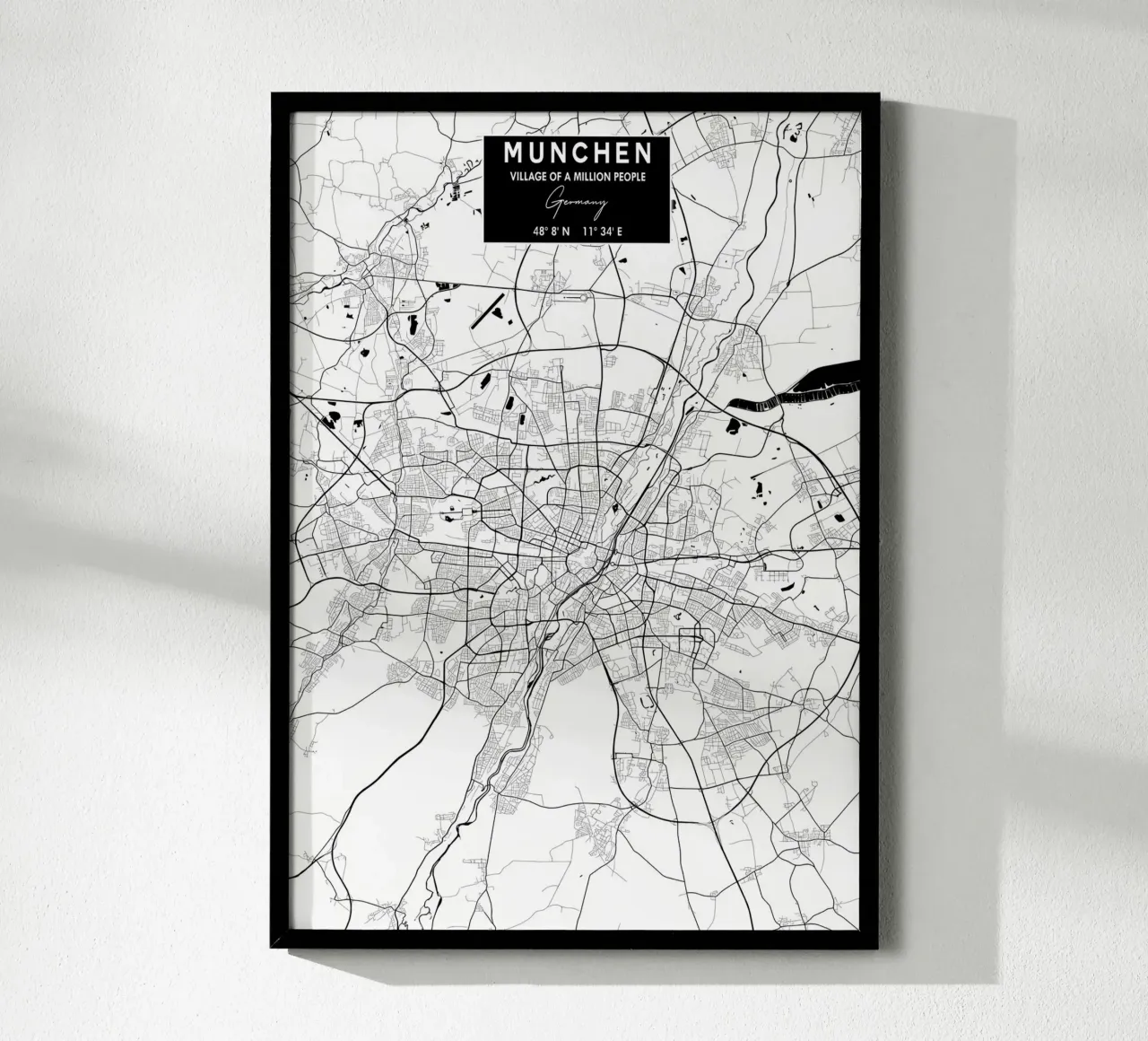 Munchen Germania poster con telaio in alluminio da Christopher Adams