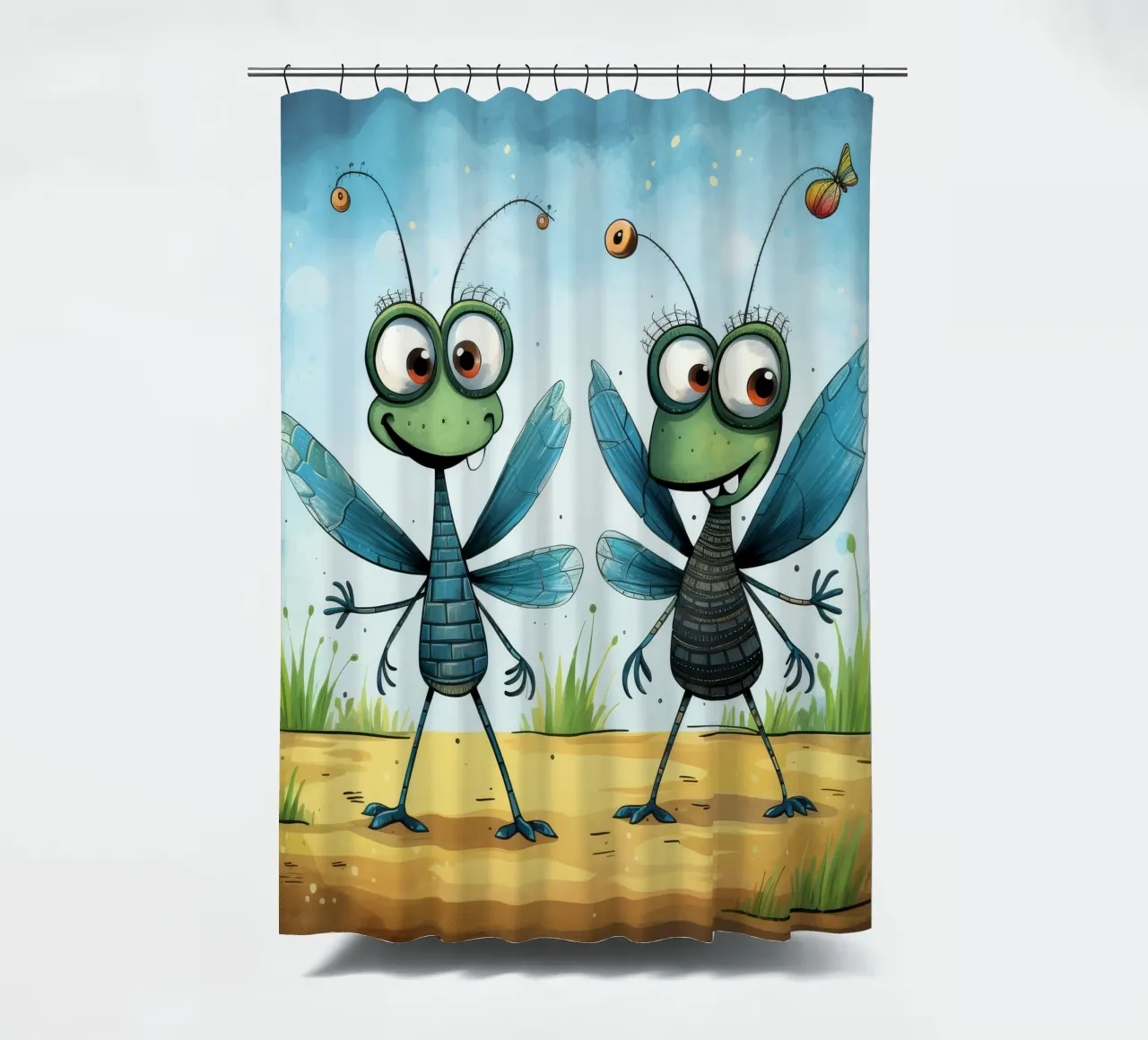 Retro Libelle Duo douchegordijn van Funny Animals