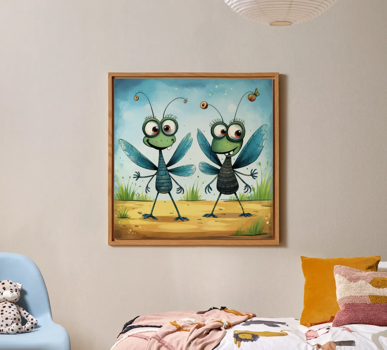 Duo di libellule retrò alluminio dibond da Funny Animals