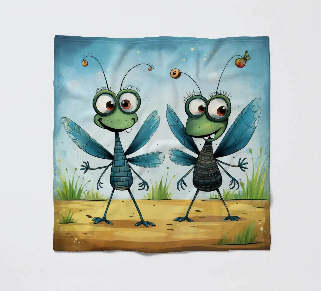 Duo di libellule retrò coperta in pile da Funny Animals