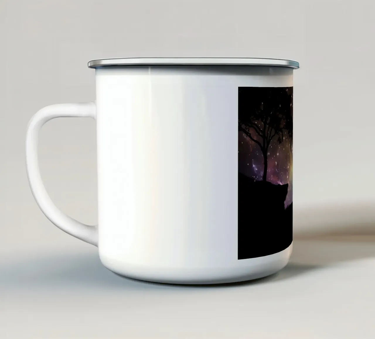 Animale lupo tazza in smalto da Pierre Walton