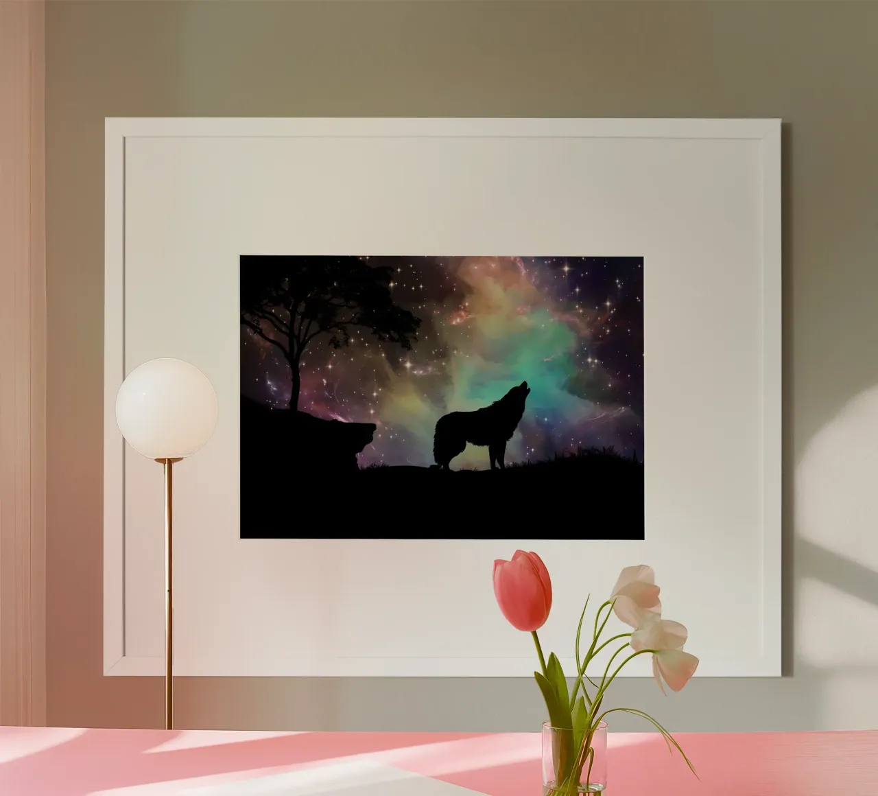 Wolf Dier poster van Pierre Walton