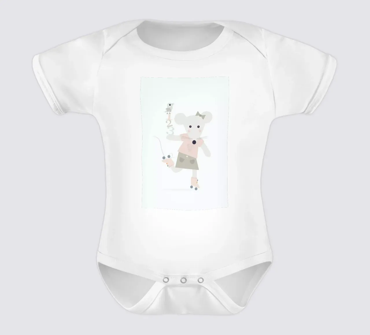 Mice Bird Number body neonato maniche corte da JaySan Studio