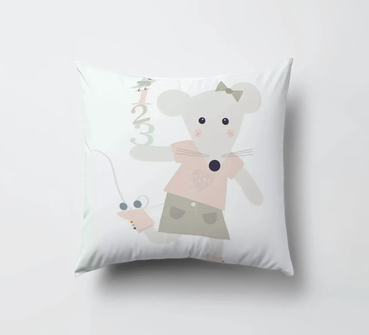 Mice Bird Number cuscino da JaySan Studio