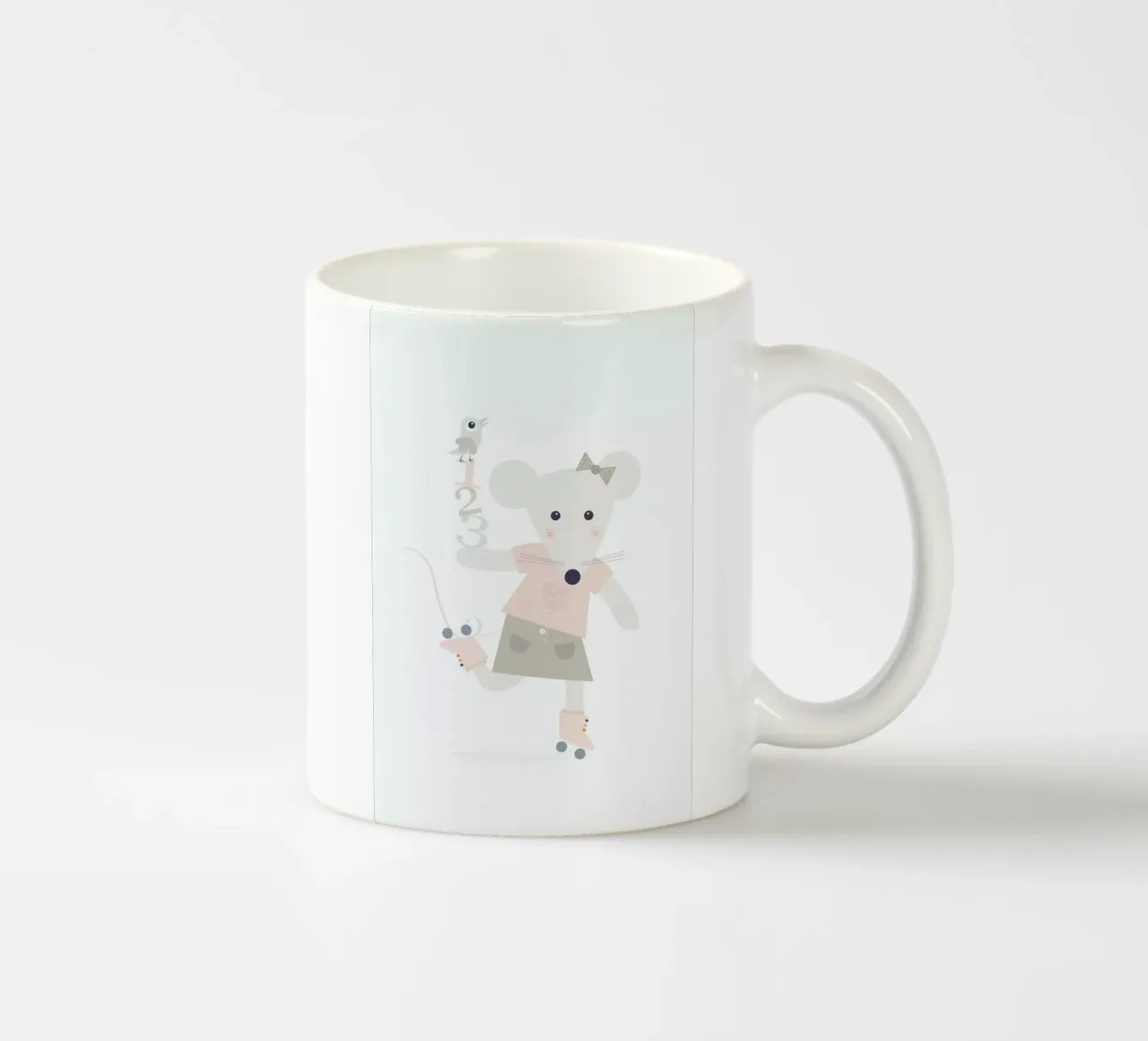 Mice Bird Number tazza in ceramica da JaySan Studio