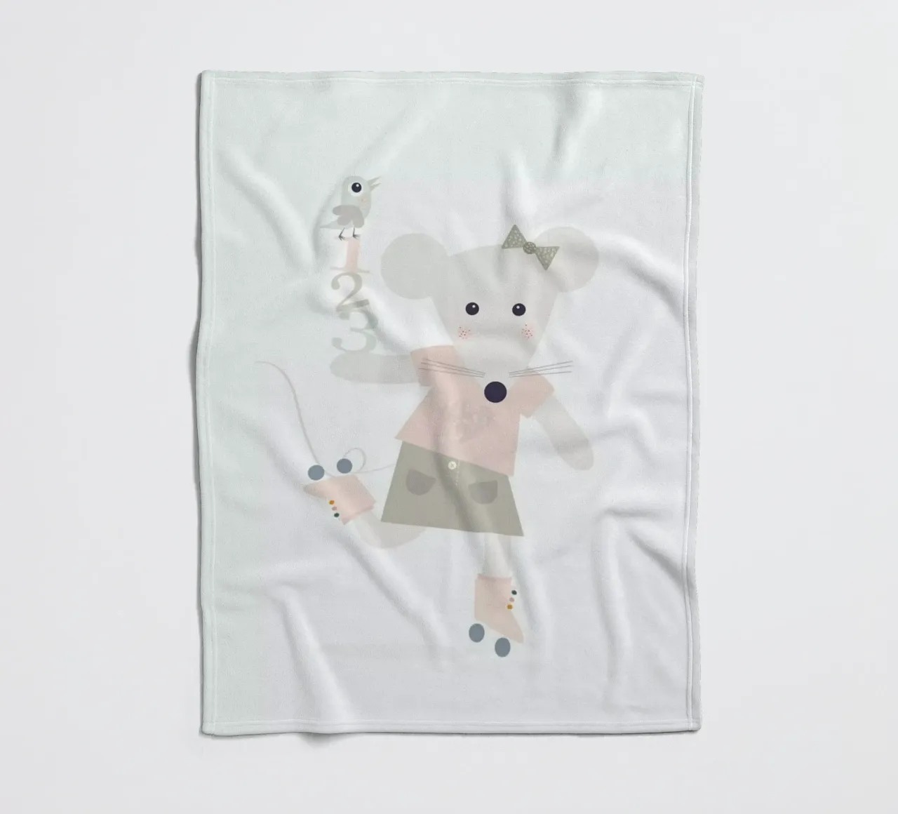 Mice Bird Number coperta in pile da JaySan Studio