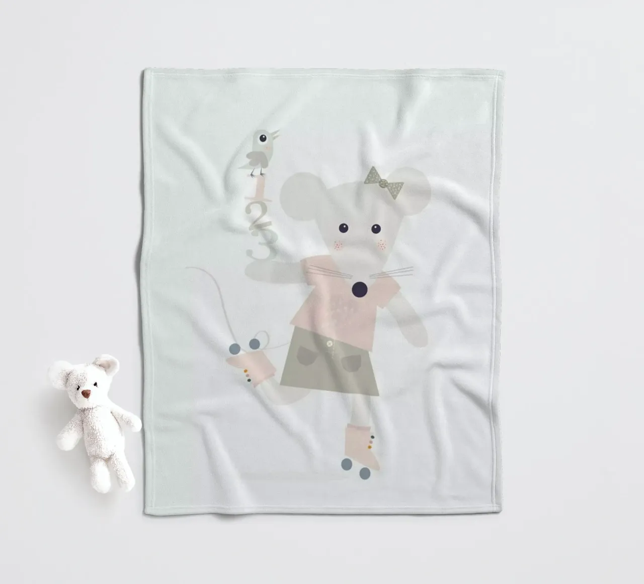 Mice Bird Number coperta in pile da JaySan Studio
