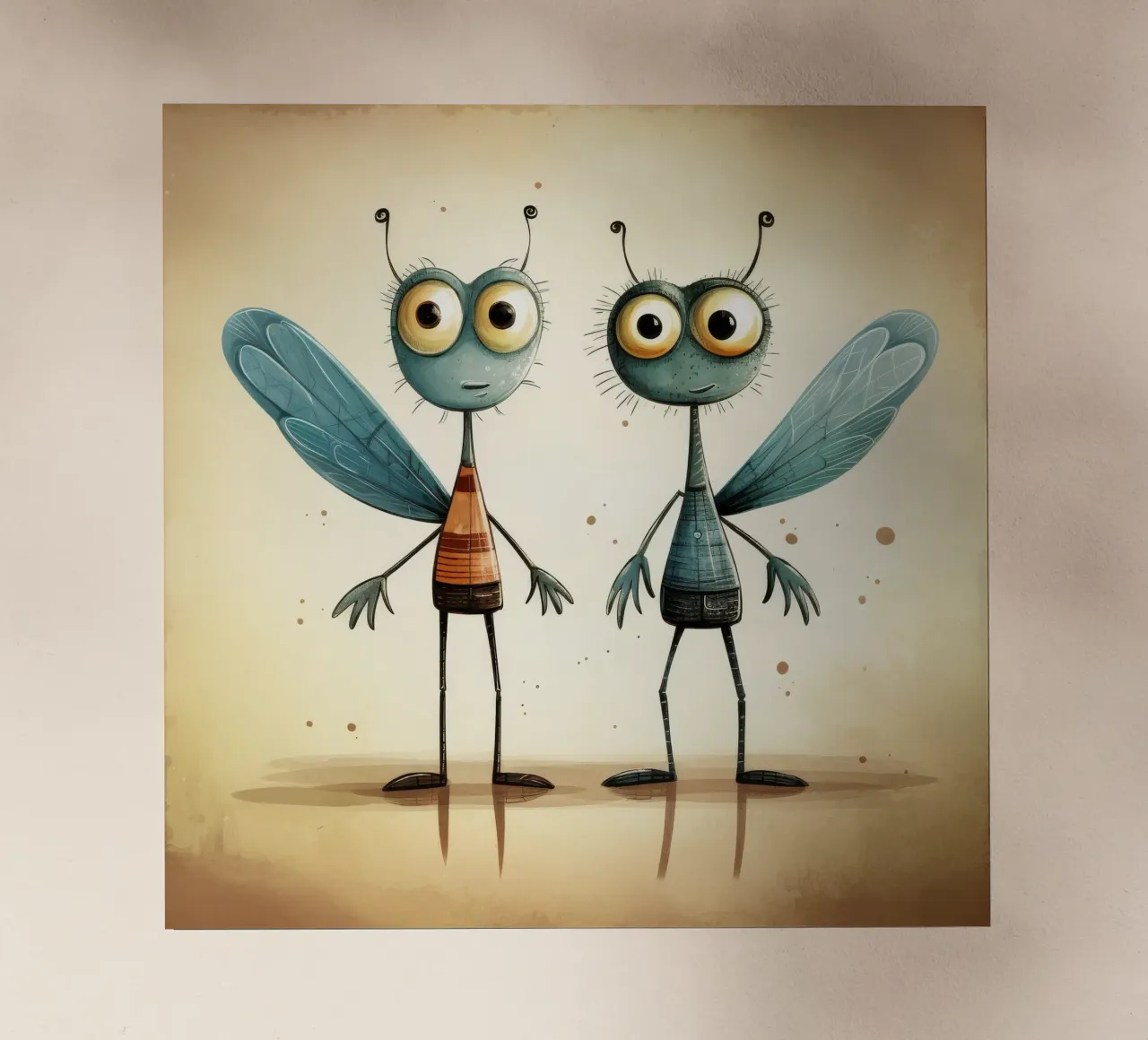 Duo di libellule retrò pellicola backlit da Funny Animals