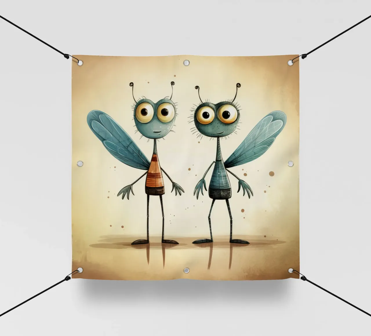 Duo di libellule retrò telo in pvc da Funny Animals