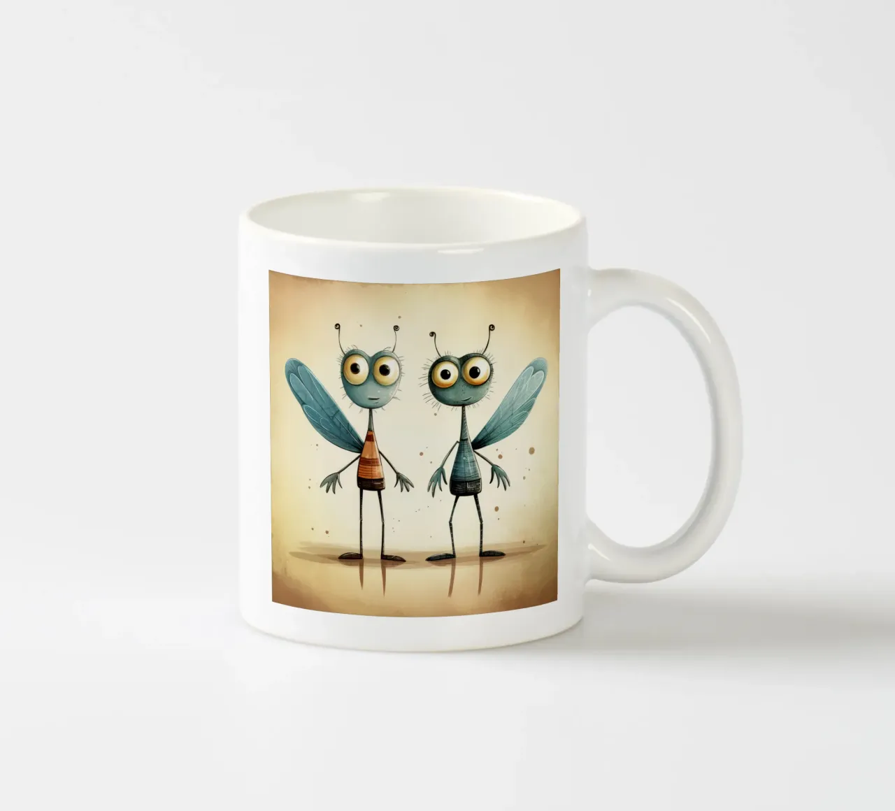 Duo di libellule retrò tazza in ceramica da Funny Animals