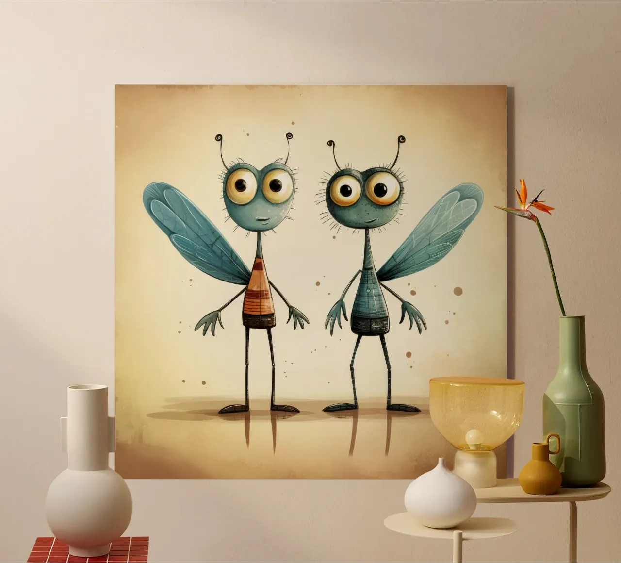Duo di libellule retrò plexiglass da Funny Animals