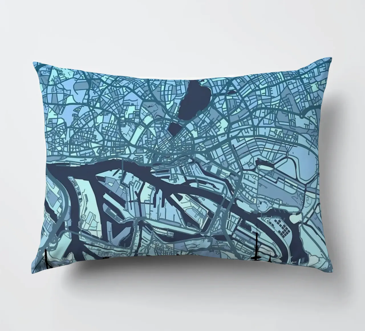 Amburgo Mappa Skyline cuscino da Christopher Adams