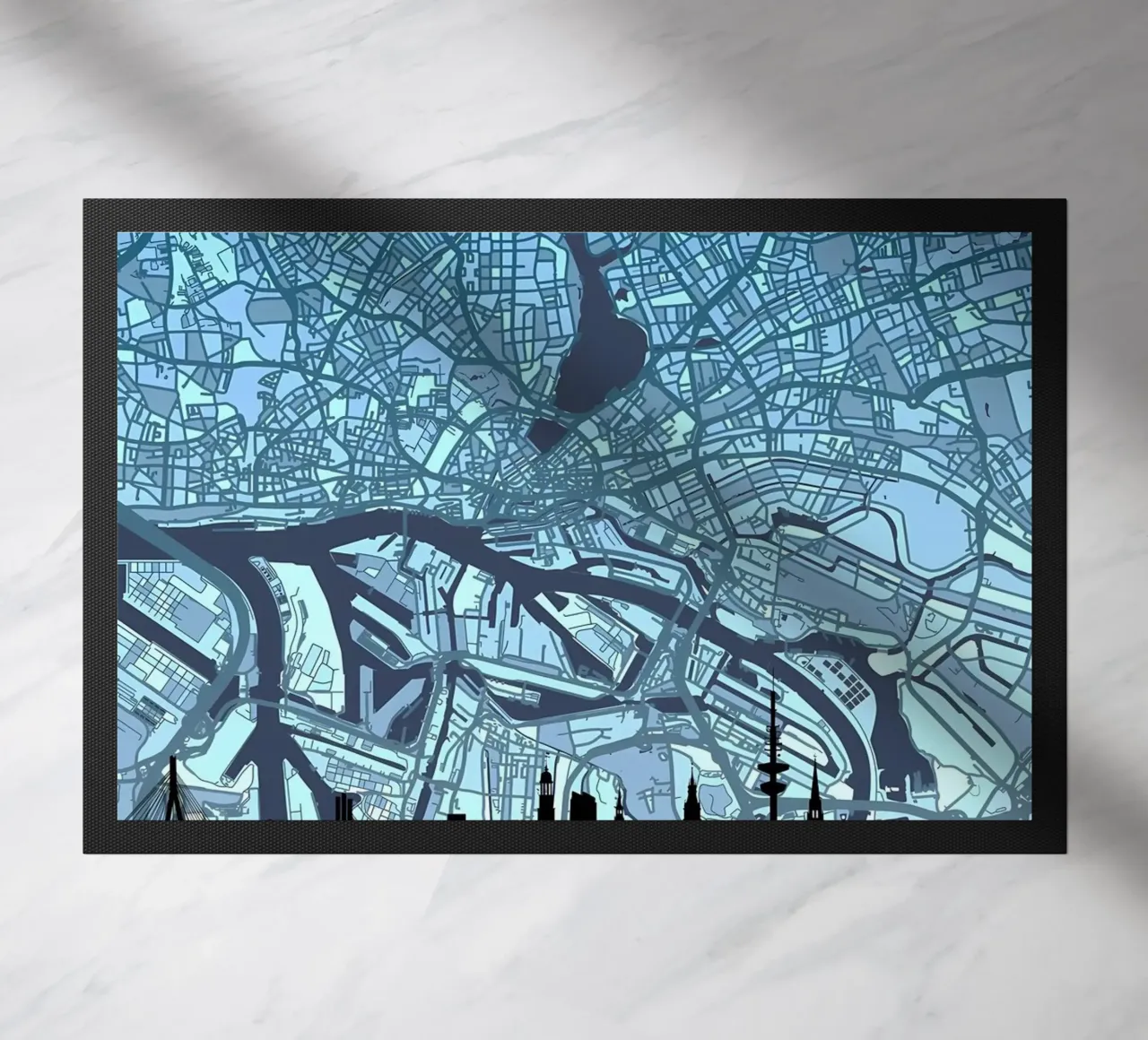Amburgo Mappa Skyline zerbino da Christopher Adams