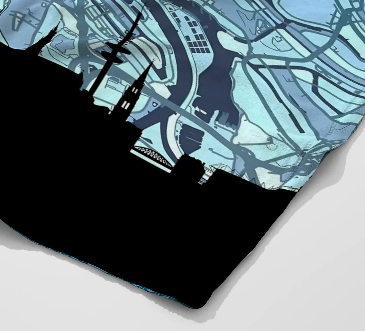Hamburg Skyline Map fleece blanket by Christopher Adams