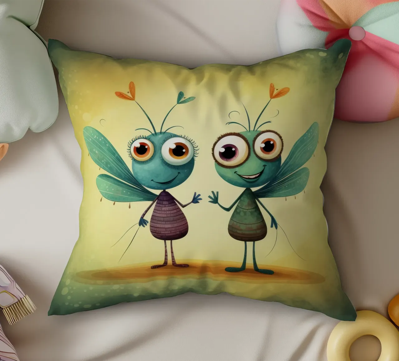 Duo di libellule retrò cuscino da Funny Animals