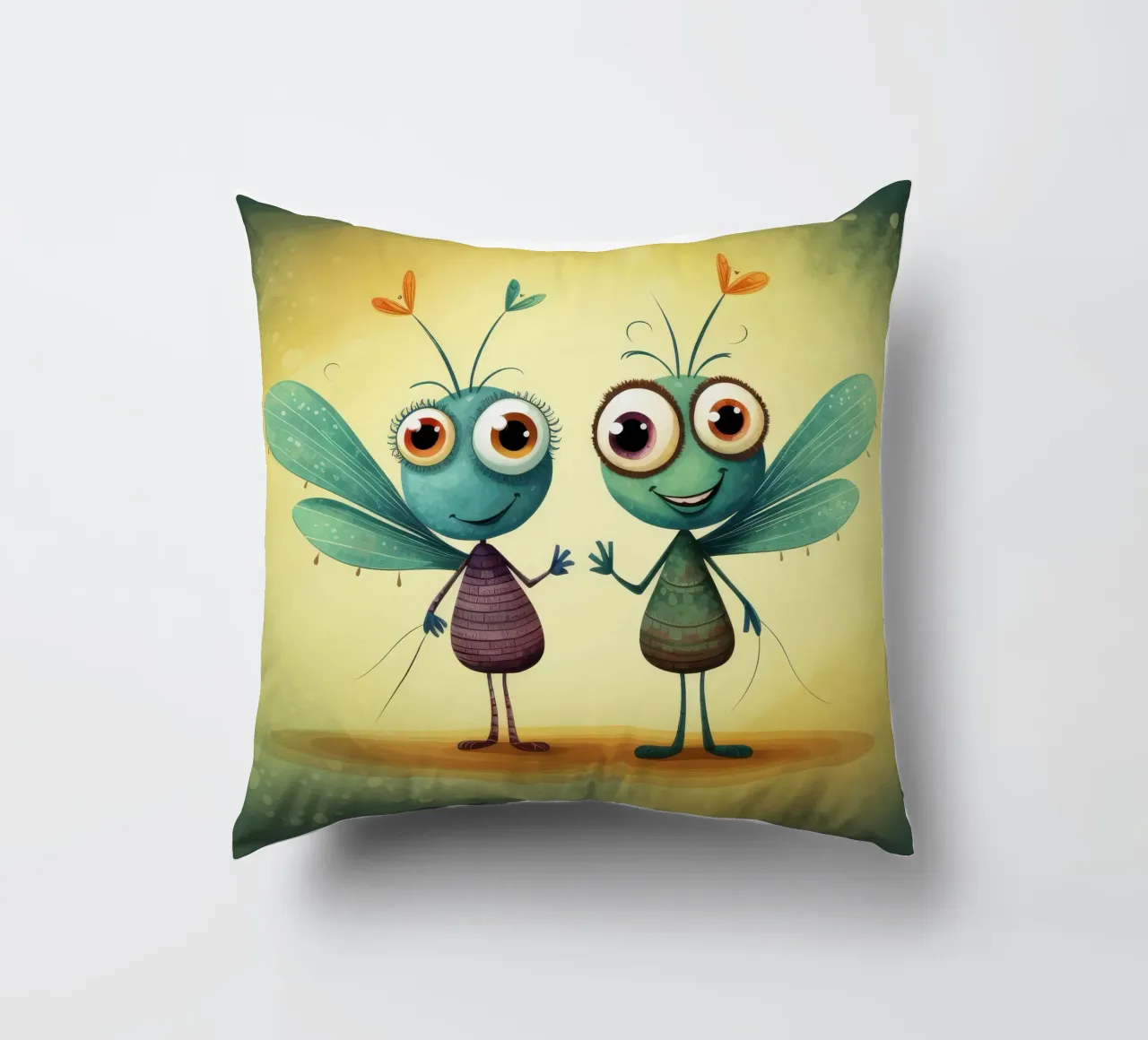 Duo di libellule retrò cuscino da Funny Animals