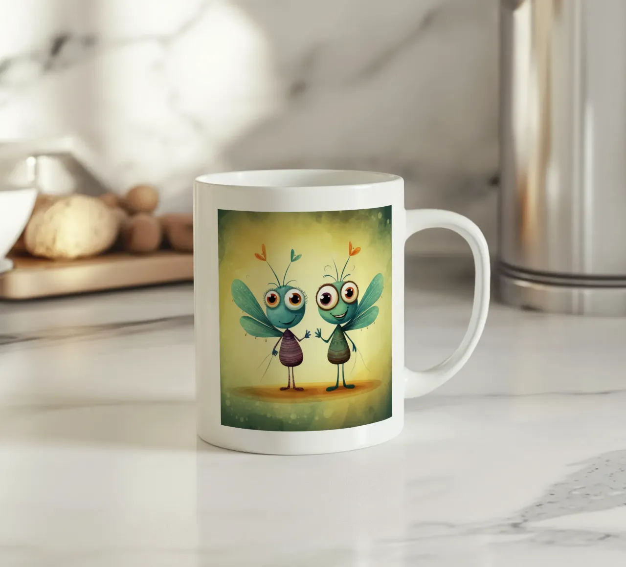 Duo di libellule retrò tazza in ceramica da Funny Animals