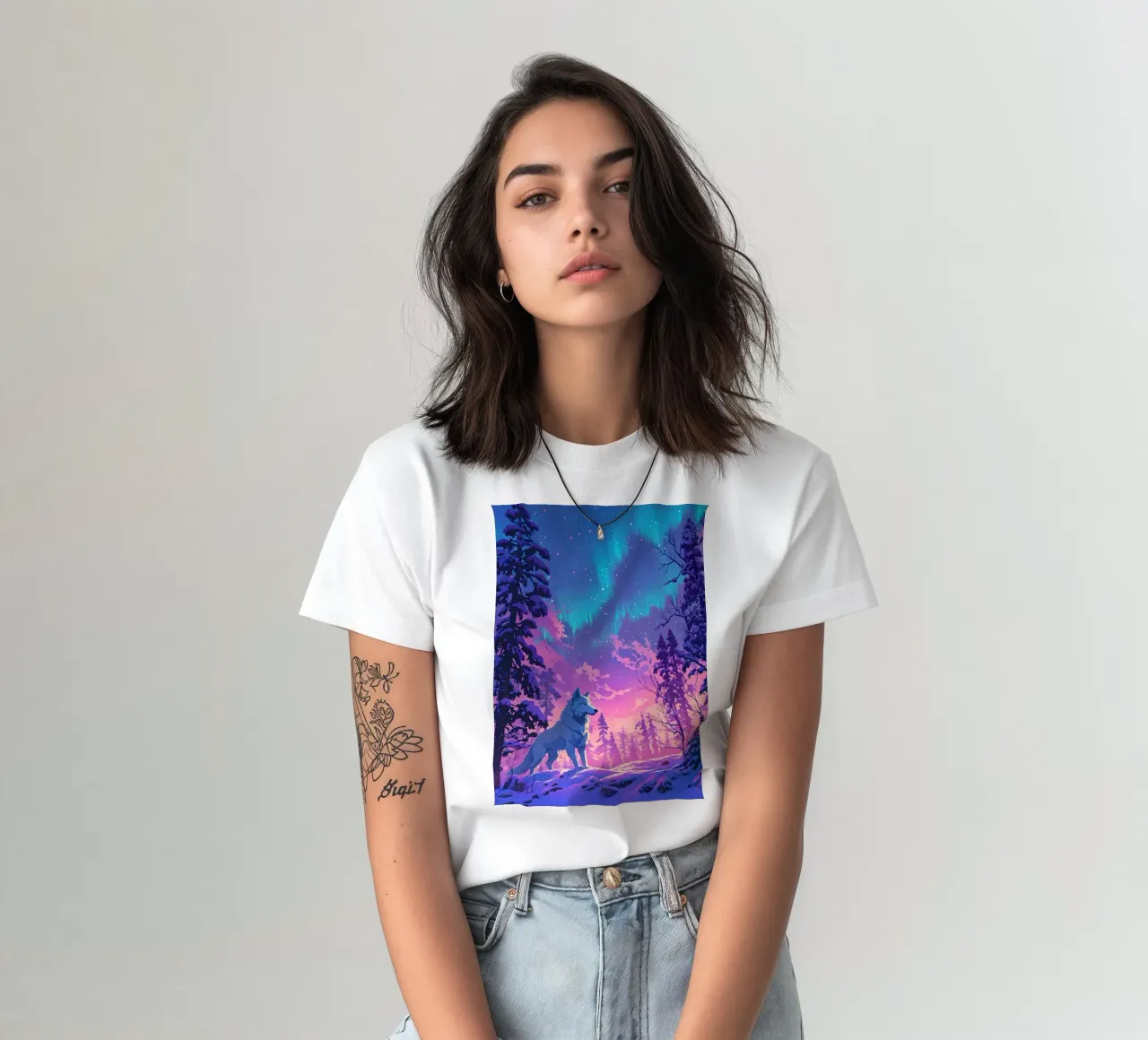 Wolf Tier T-Shirt von Pierre Walton