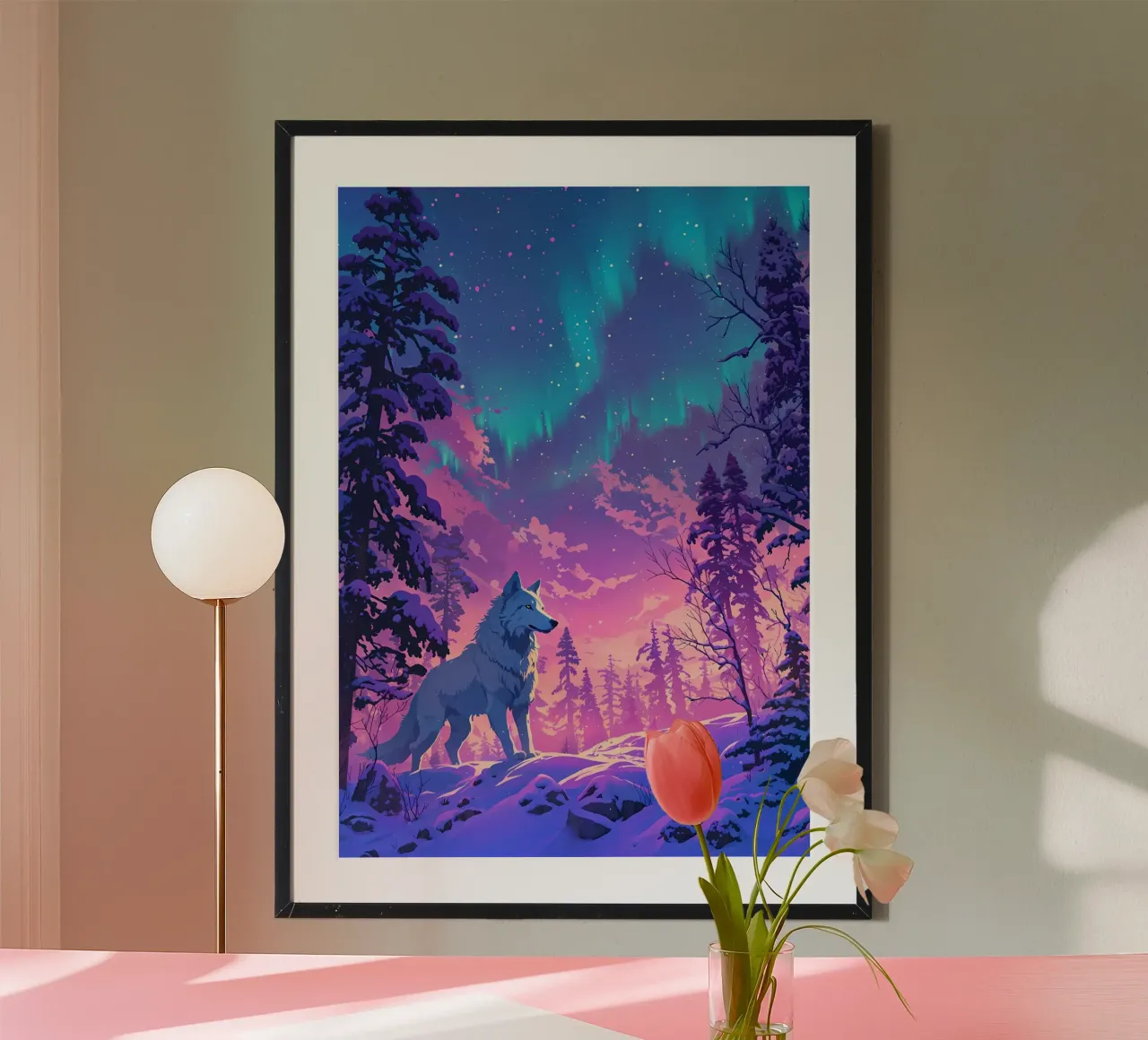 Wolf Dier poster van Pierre Walton