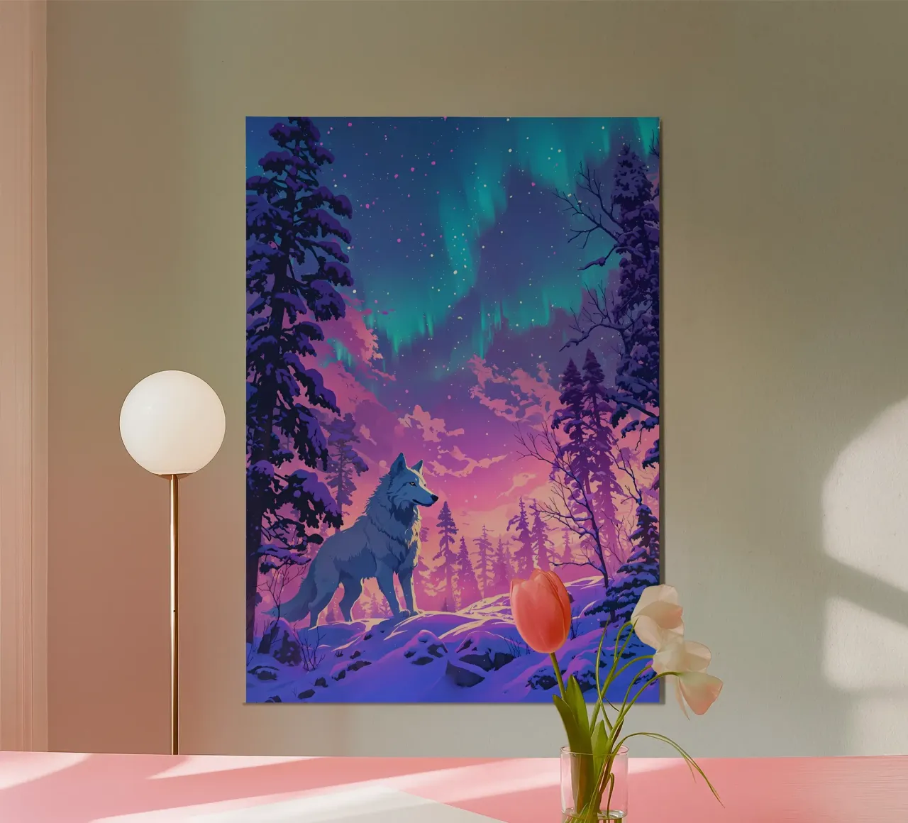 Wolf Dier poster van Pierre Walton