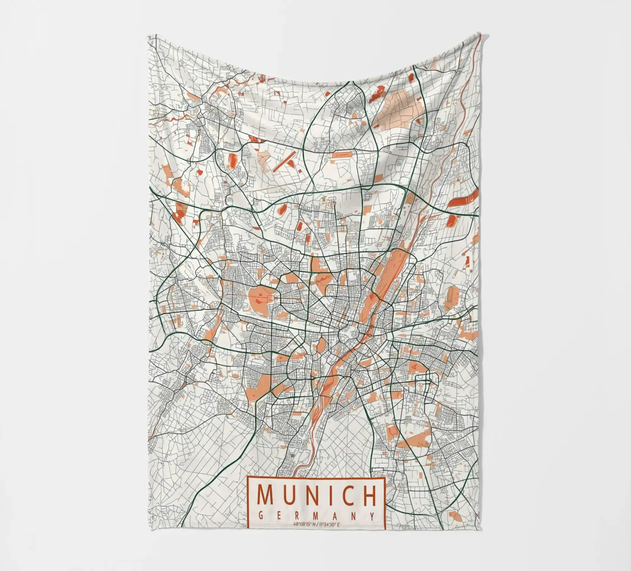 Monaco di Baviera Mappa della città Bohemien coperta in pile da Christopher Adams