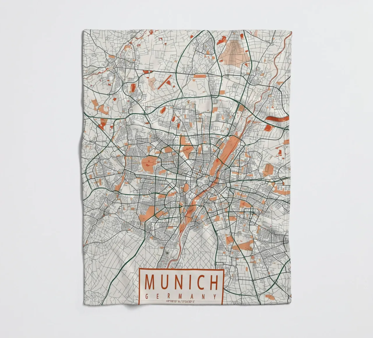 Monaco di Baviera Mappa della città Bohemien coperta in pile da Christopher Adams